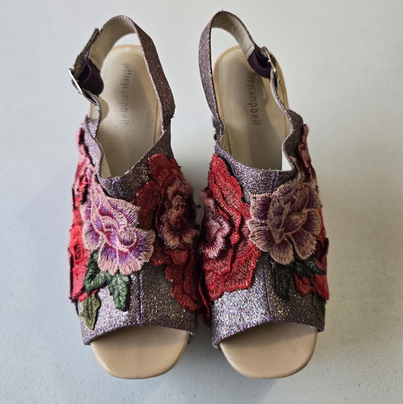 Jeffrey Campbell Snick Platform Wedge Sandal Women's 9 Colorful - Picture 6 of 10